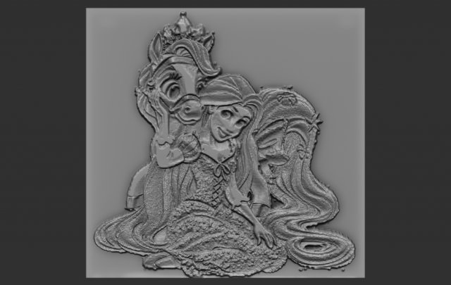 rapunzel relief 3D-Druckmodell .c4d .max .obj .3ds .fbx .stl .blend 
