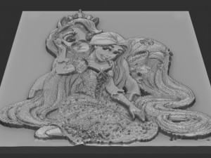 rapunzel relief 3D-Druckmodell
