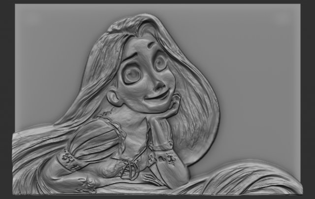 rapunzel relief 3D Принт Модель .c4d .max .obj .3ds .fbx .stl .blend