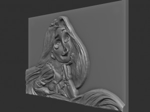rapunzel relief 3D Принт Модель