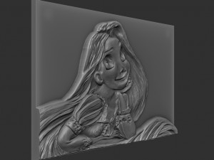 rapunzel relief 3D Принт Модель