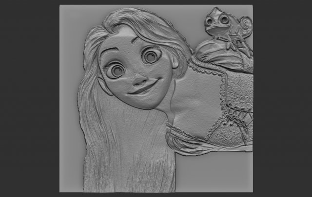 rapunzel relief Modelo de Impressão 3D .c4d .max .obj .3ds .fbx .stl .blend 