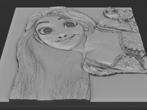 rapunzel relief Modelo de Impressão 3D