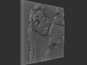 rapunzel relief Modelo de Impressão 3D