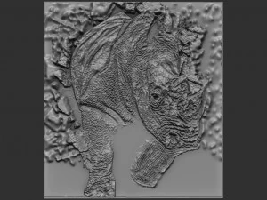 rhino relief 3D Print Model