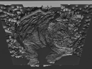 rhino relief Model do druku 3D