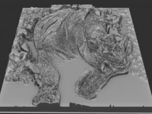rhino relief Model do druku 3D