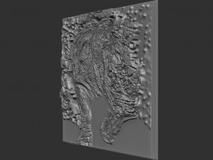 rhino relief Model do druku 3D