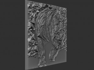 rhino relief Model do druku 3D