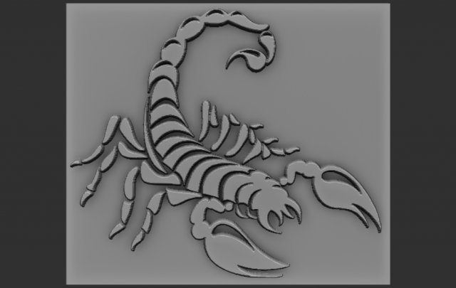 scorpion relief 3D 打印模型 .c4d .max .obj .3ds .fbx .stl .blend 