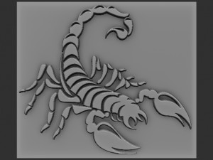scorpion relief 3Dプリントモデル