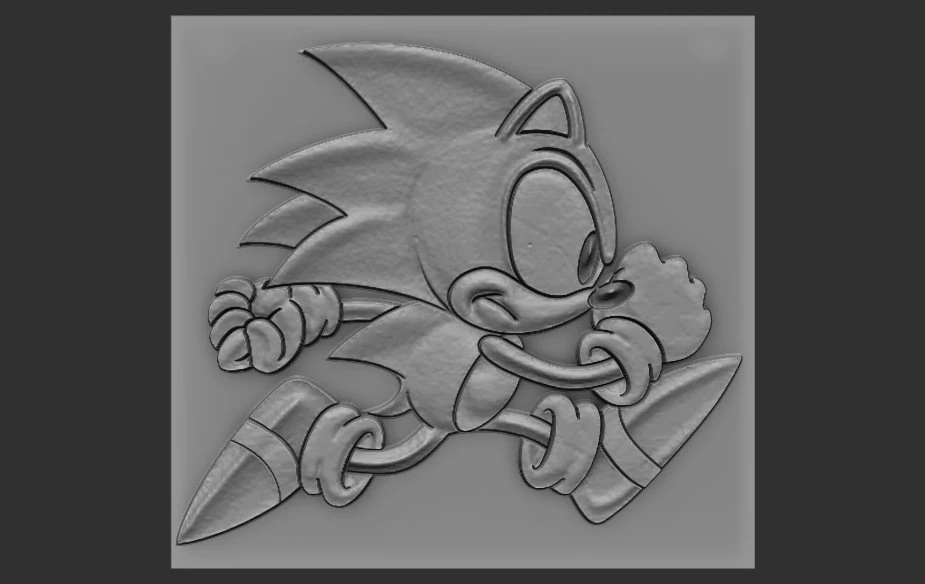 sonic relief 3D Print Model .c4d .max .obj .3ds .fbx .stl .blend 