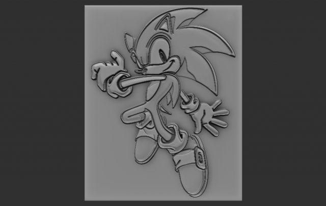 sonic relief Modello di stampa 3D .c4d .max .obj .3ds .fbx .stl .blend 