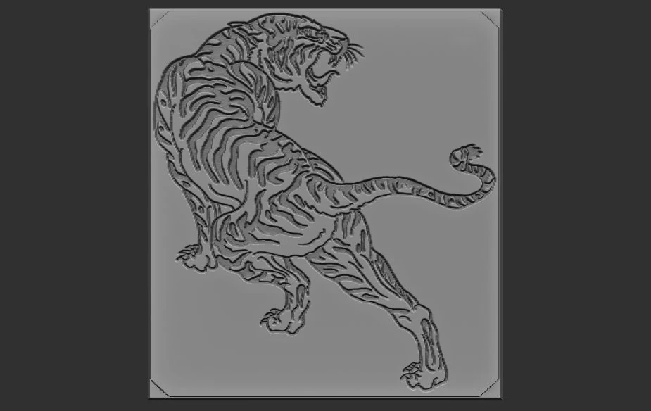 tiger relief 3D Print Model .c4d .max .obj .3ds .fbx .stl .blend 