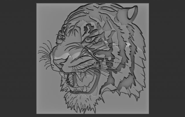 tiger relief Modelo de impresión 3D .c4d .max .obj .3ds .fbx .stl .blend 