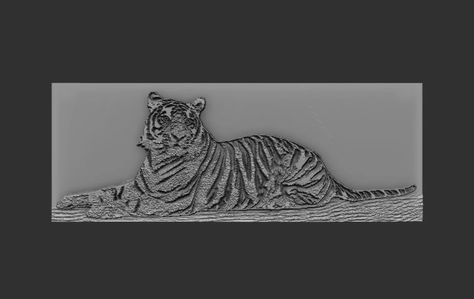 tiger relief 3D Print Model .c4d .max .obj .3ds .fbx .stl .blend