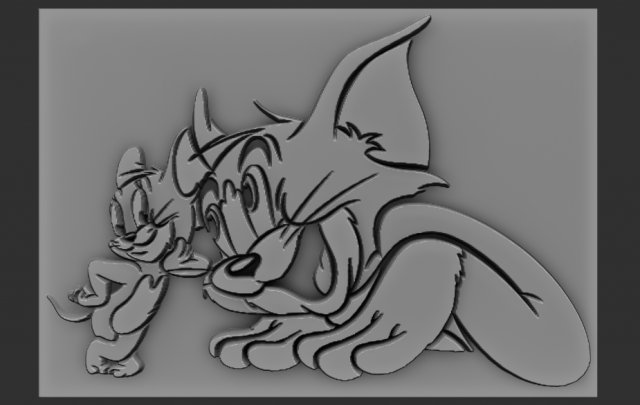 tom-jerry relief Modelo de Impressão 3D .c4d .max .obj .3ds .fbx .stl .blend 