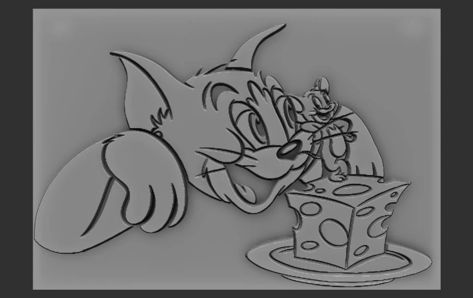 tom-jerry relief 3D Print Model .c4d .max .obj .3ds .fbx .stl .blend