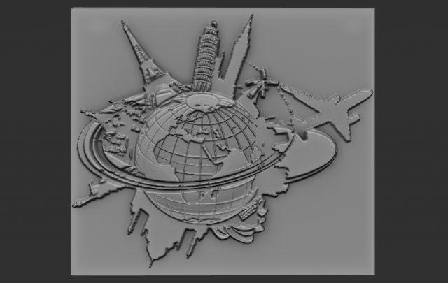 tourism - travel relief 3D Print Model .c4d .max .obj .3ds .fbx .stl .blend
