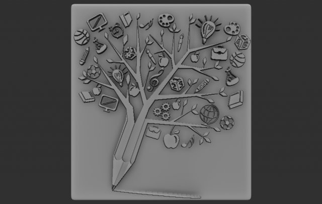 tree relief Modelo de Impressão 3D .c4d .max .obj .3ds .fbx .stl .blend 