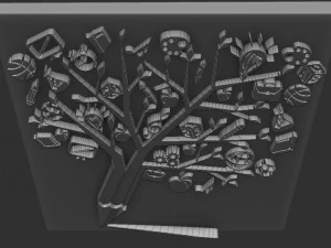 ağa&ccedil; kabartması 3D Baskı Modeli