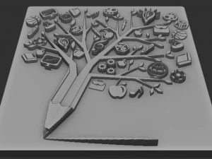 ağa&ccedil; kabartması 3D Baskı Modeli