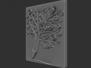 ağa&ccedil; kabartması 3D Baskı Modeli