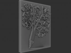 ağa&ccedil; kabartması 3D Baskı Modeli