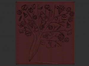 ağa&ccedil; kabartması 3D Baskı Modeli