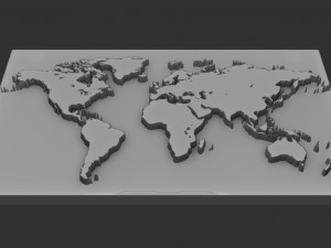 world relief 3D 打印模型