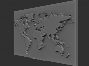 world relief 3D 打印模型