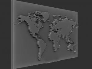 world relief 3D 打印模型