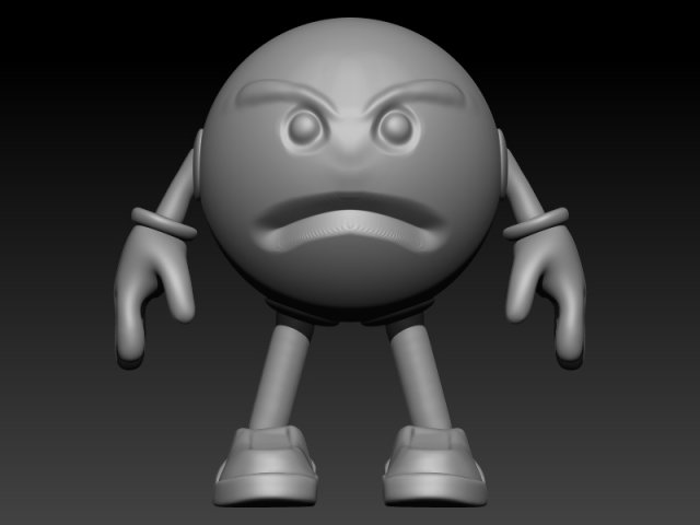 angry emoji 3Dプリントモデル .c4d .max .obj .3ds .fbx .stl .blend 