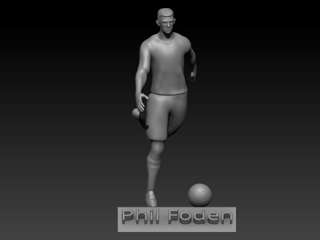 Phil foden 3Dプリントモデル .c4d .max .obj .3ds .fbx .stl .blend 