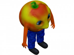 Cartoon Apricot 3D Model