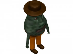 Cartoon Avokado 3D Model