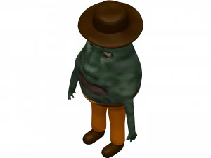 Cartoon Avokado 3D Model