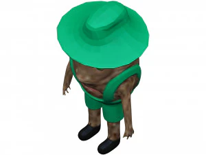 Cartoon Coconut 3D Model
