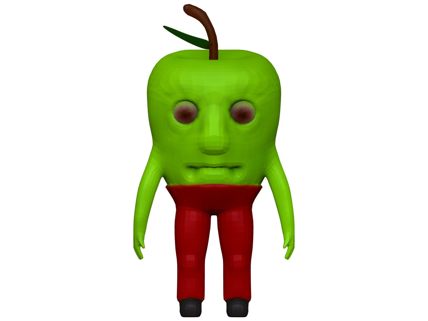 Cartoon Green Apple 3D Model .c4d .max .obj .3ds .fbx .stl .blend 