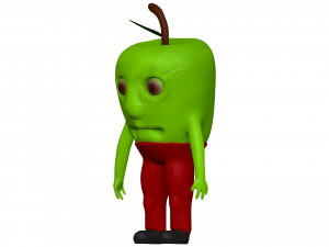 Cartoon Green Apple 3D Model