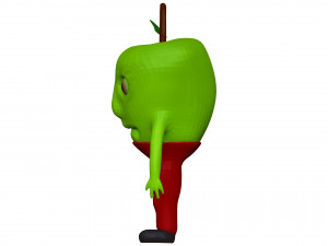 Cartoon Green Apple 3D Model
