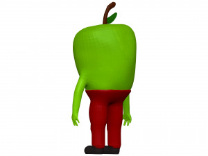 Cartoon Green Apple 3D Model