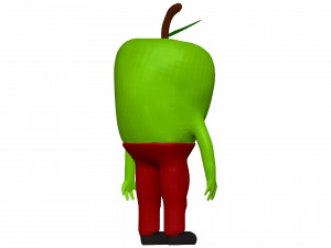 Cartoon Green Apple 3D Model