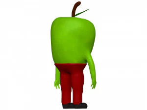 Cartoon Green Apple 3D Model