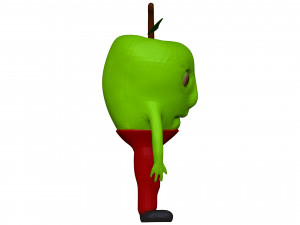 Cartoon Green Apple 3D Model