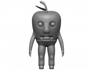 Cartoon Green Apple 3D Model