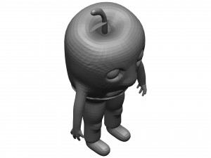 Cartoon Green Apple 3D Model