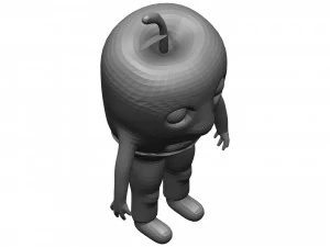 Cartoon Green Apple 3D Model
