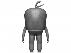Cartoon Green Apple 3D Model