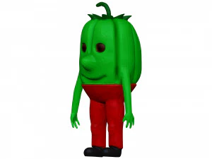 Cartoon Green Pepper 3D Model